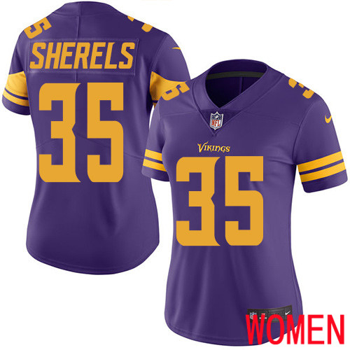 Minnesota Vikings 35 Limited Marcus Sherels Purple Nike NFL Women Jersey Rush Vapor Untouchable